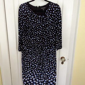 WHBM Black and Blue graphic print dress